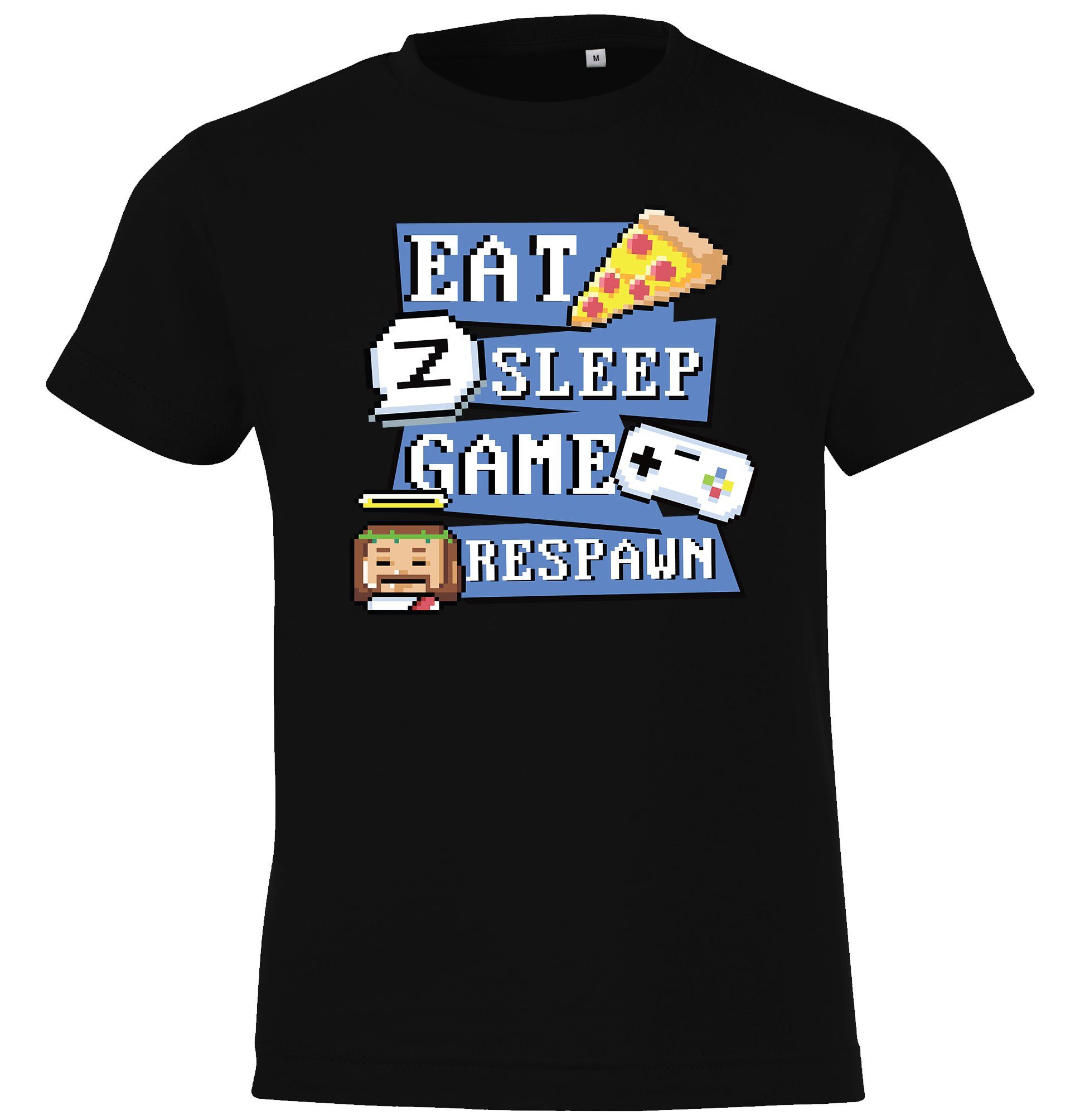 Youth Designz T-Shirt "Eat, Game, Sleep, Respawn" Kinder Shirt mit trendigem Frontprint