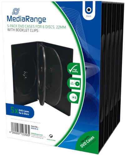 Mediarange DVD-Hülle 5 DVD Hüllen 6er Box 22 mm für je 6 BD / CD / DVD schwarz