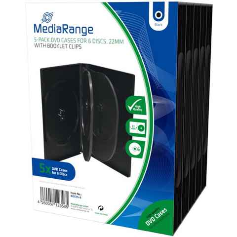 Mediarange DVD-Hülle 5 DVD Hüllen 6er Box 22 mm für je 6 BD / CD / DVD schwarz