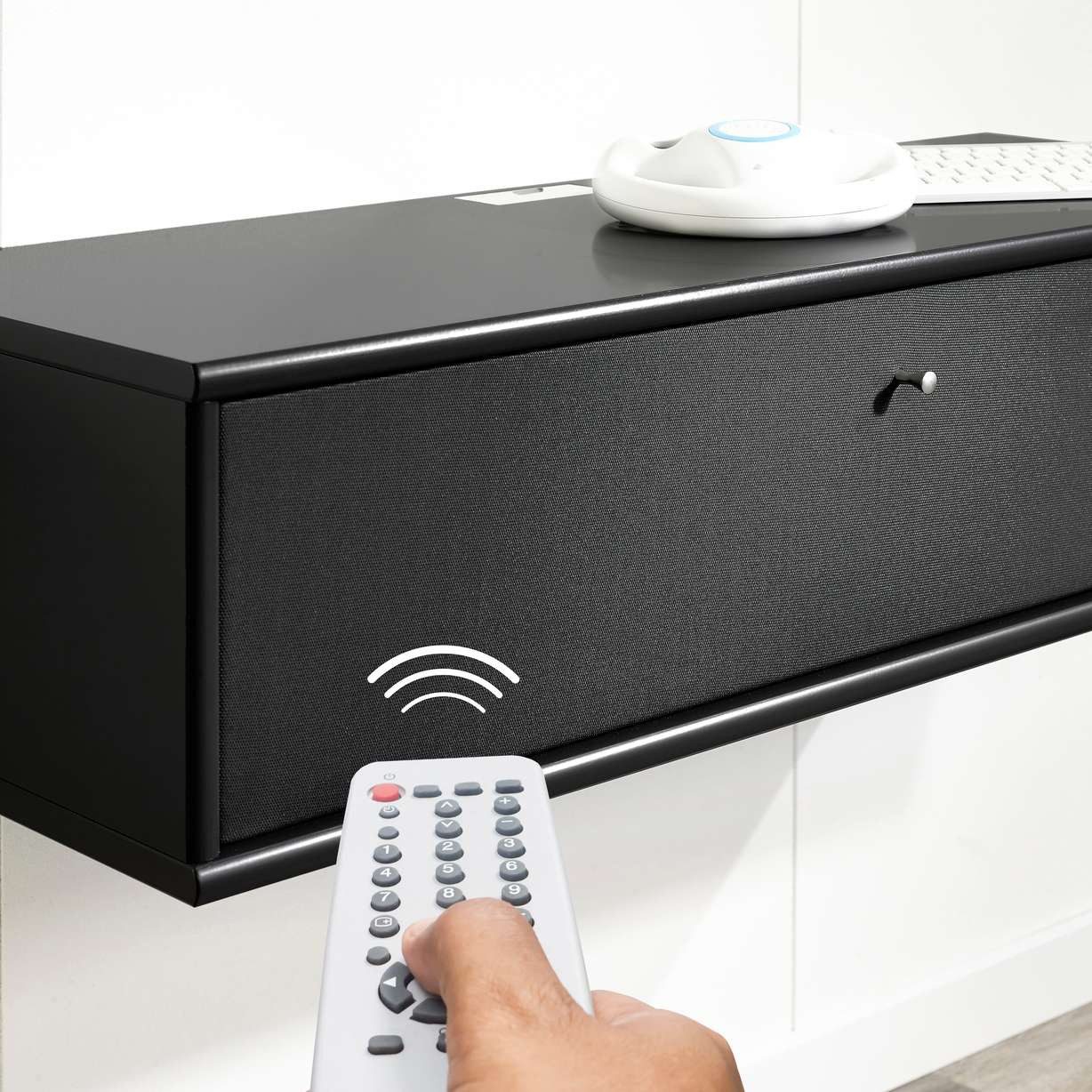 Hammel Furniture TV-Board Mistral Fernsehschrank, Medienmöbel, Hängend, Türen mit Akustikstoff, Schublade, Lowboard, B: 161,5 cm