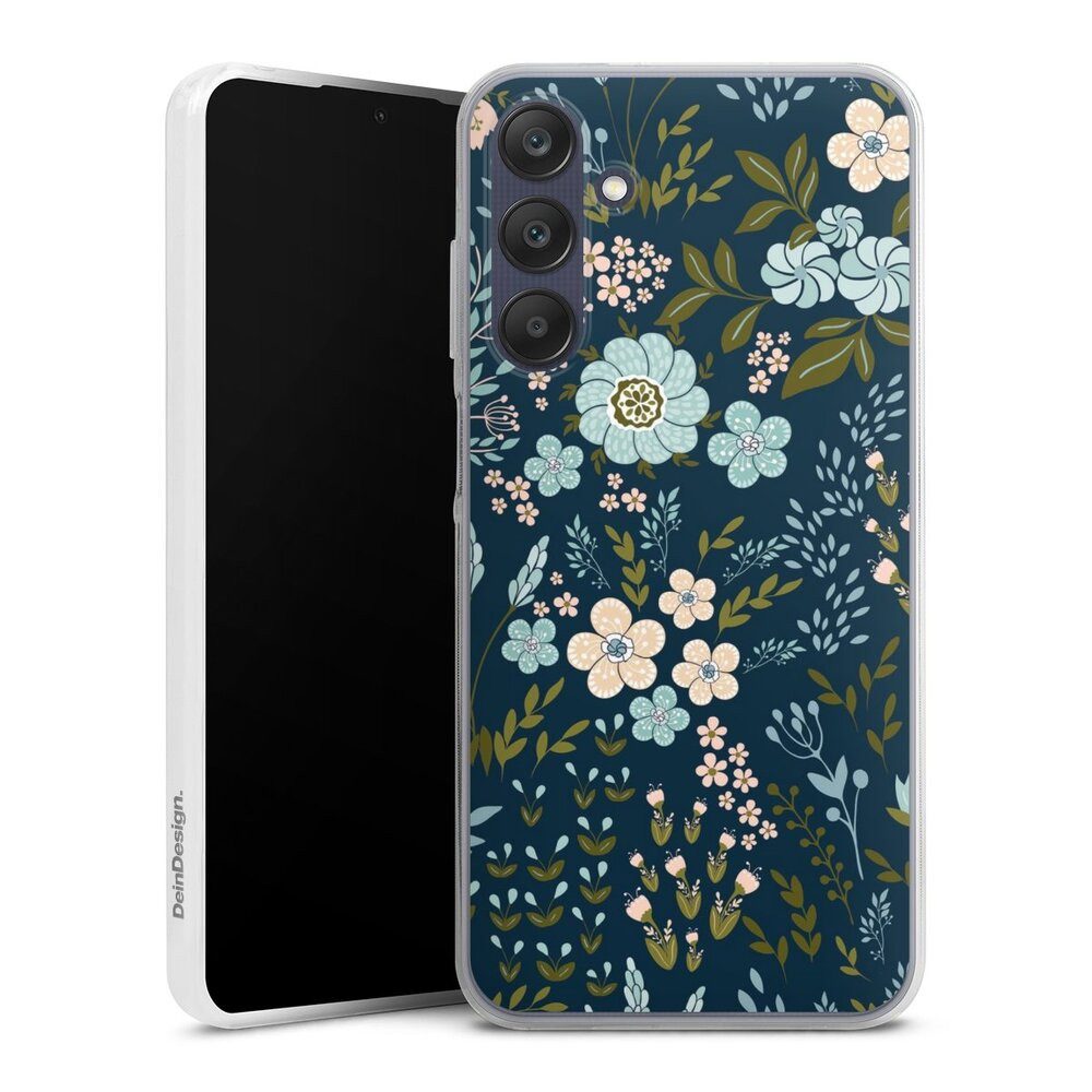 DeinDesign Handyhülle Blumen Muster Blau Floral Autumn 4, Samsung Galaxy A25 5G Slim Case Silikon Hülle Ultra Dünn Schutzhülle