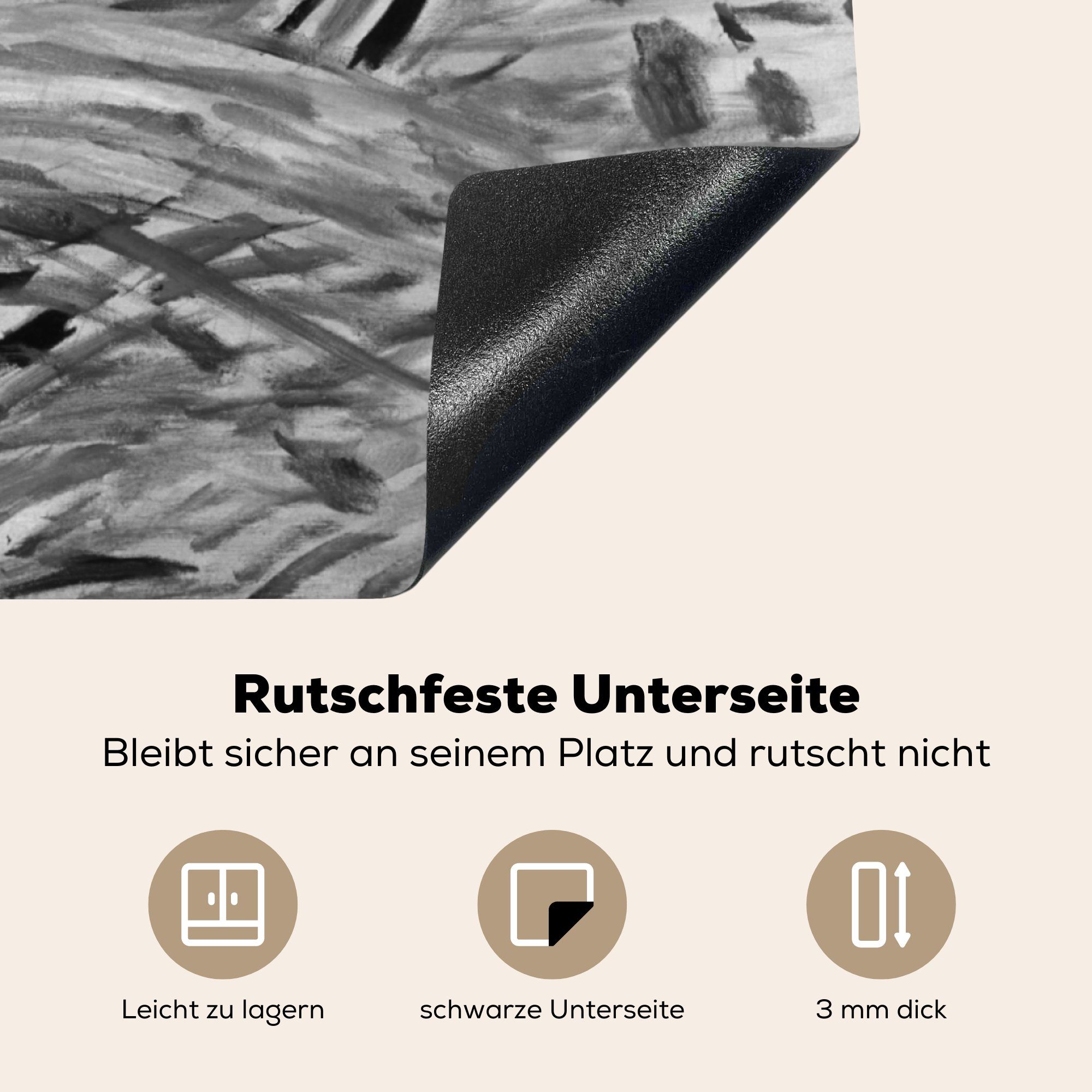Heuwender - Munch, Edvard Vinyl, für küche (1 78x78 Herdblende-/Abdeckplatte MuchoWow Der Arbeitsplatte Ceranfeldabdeckung, tlg), cm,