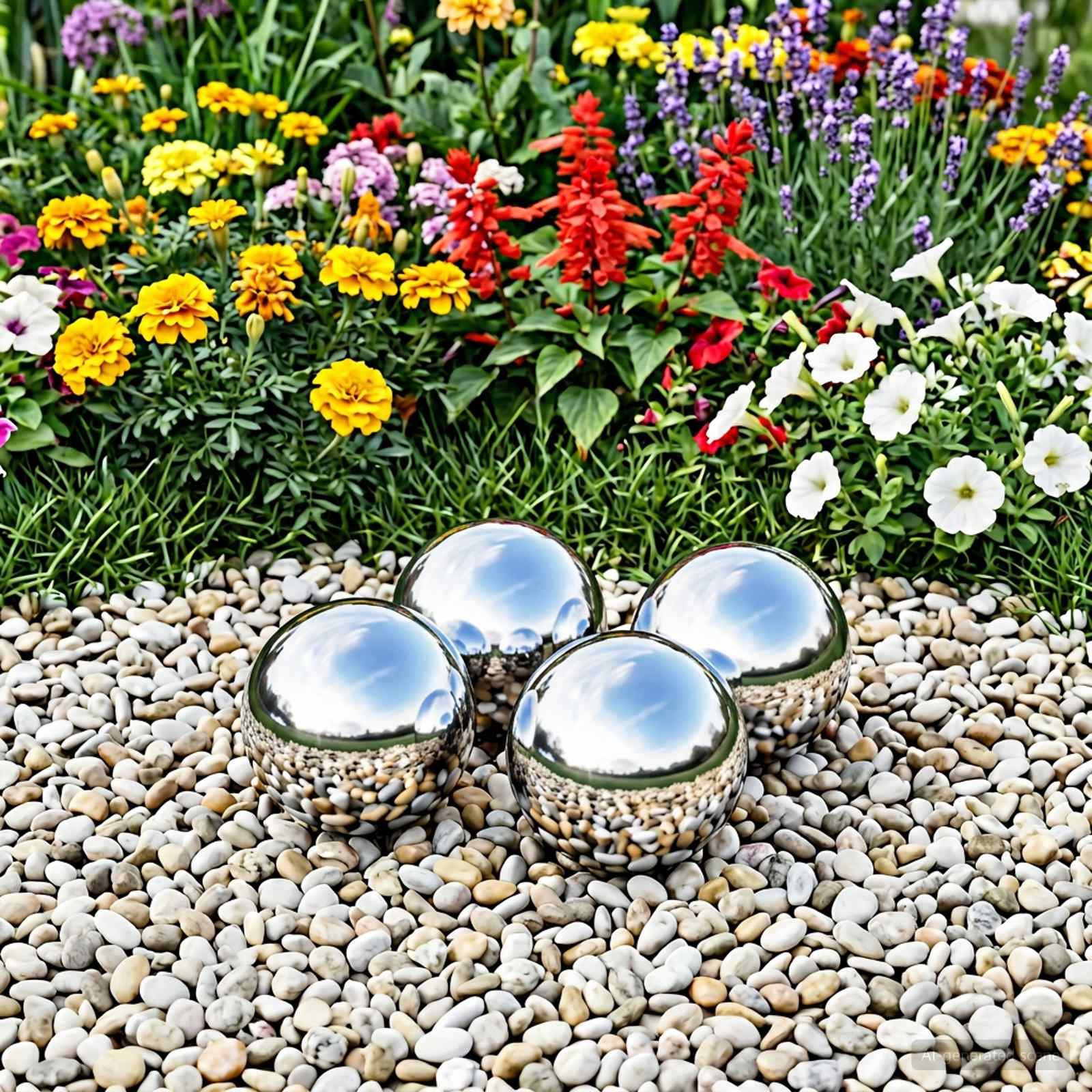 vidaXL Hängedekoration Spiegelkugel 4 stk. Ø 10,5 cm Silber Edelstahl 201 (4 St) – Bild 3 von 5