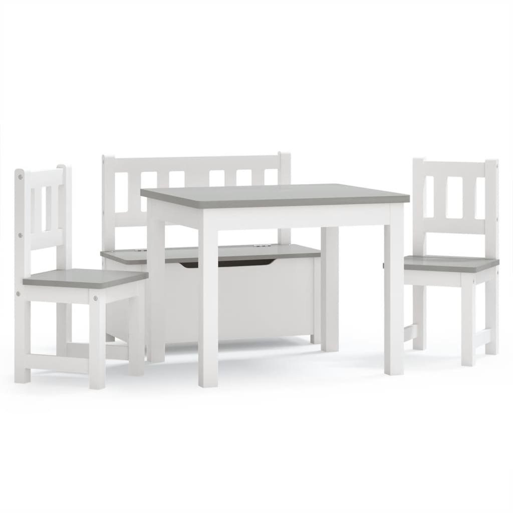 vidaXL Kindersitzgruppe aus MDF in Weiß und Grau, (B/H/T: 60x48x50 cm)