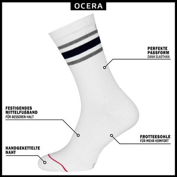 OCERA Tennissocken OCERA Retro Socken Unisex für Damen und Herren mit Farbstreifen (6-Paar)