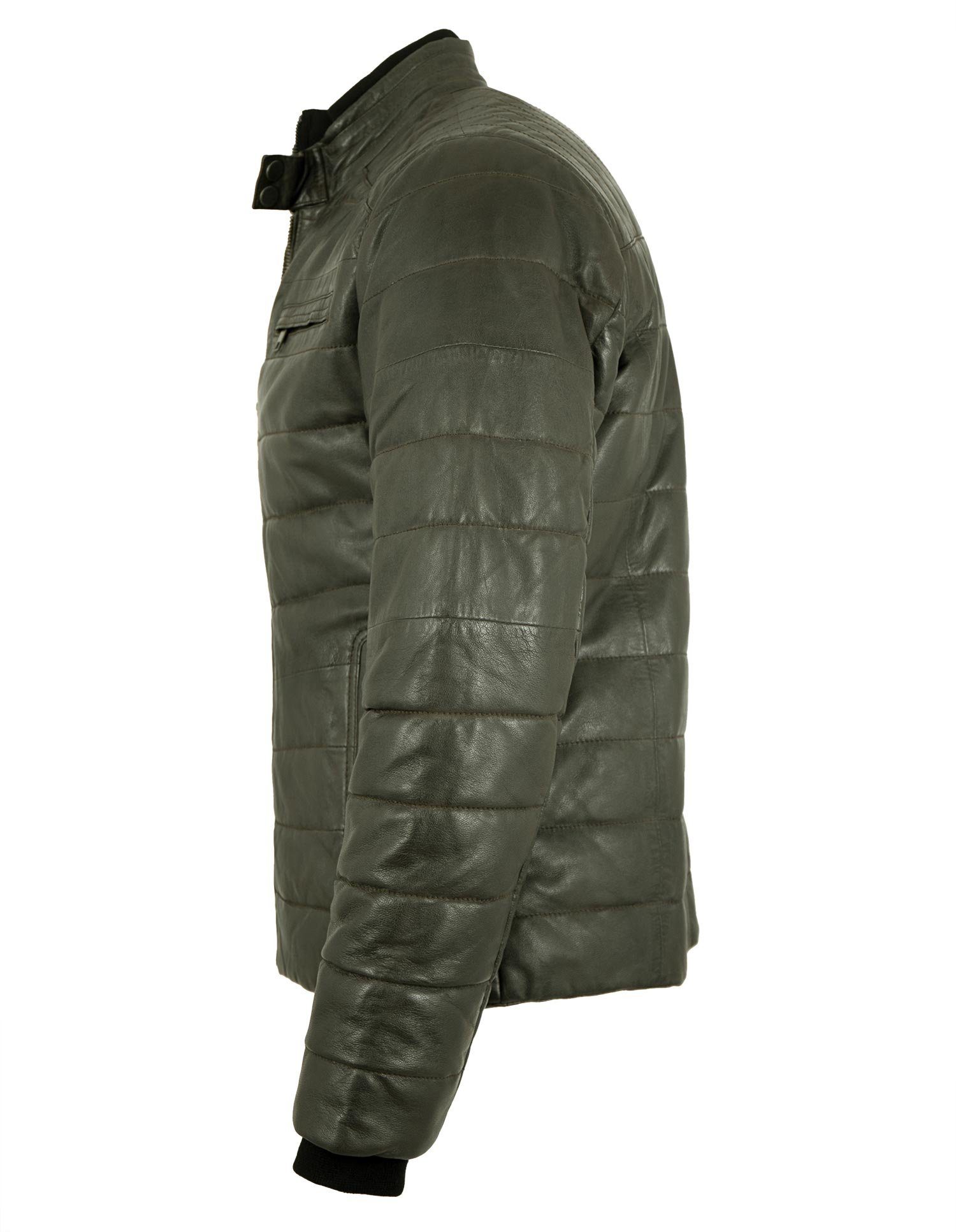 Deercraft Lederjacke DMHuxly Deercraft - Herren Lederjacke Steppjacke Lammnappa olive