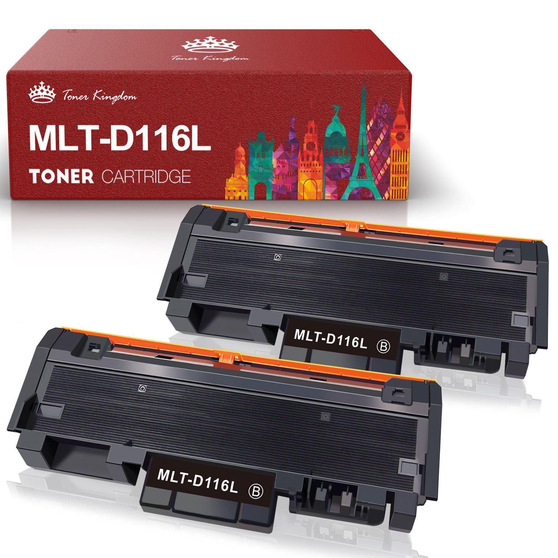 Tonerpatrone 2-St für SAMSUNG 2-St) Xpress, Kingdom MLT-D116S MLT-D116L Toner (2, Schwarz-Schwarz