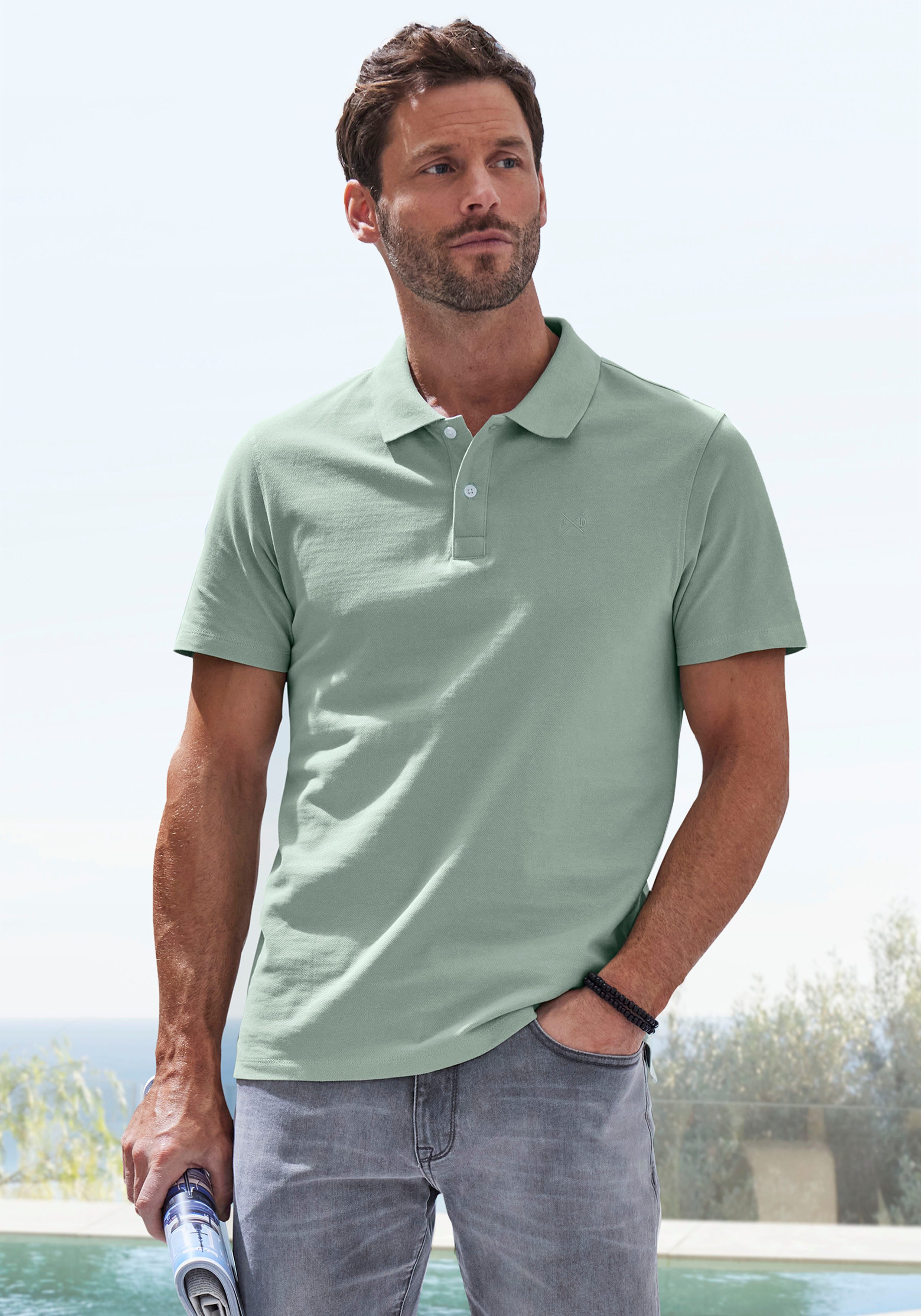 John Devin Poloshirt (2-tlg., im-2er-Pack) mit dezenter- hochwertiger Logostickerei - 2er-Sparpack