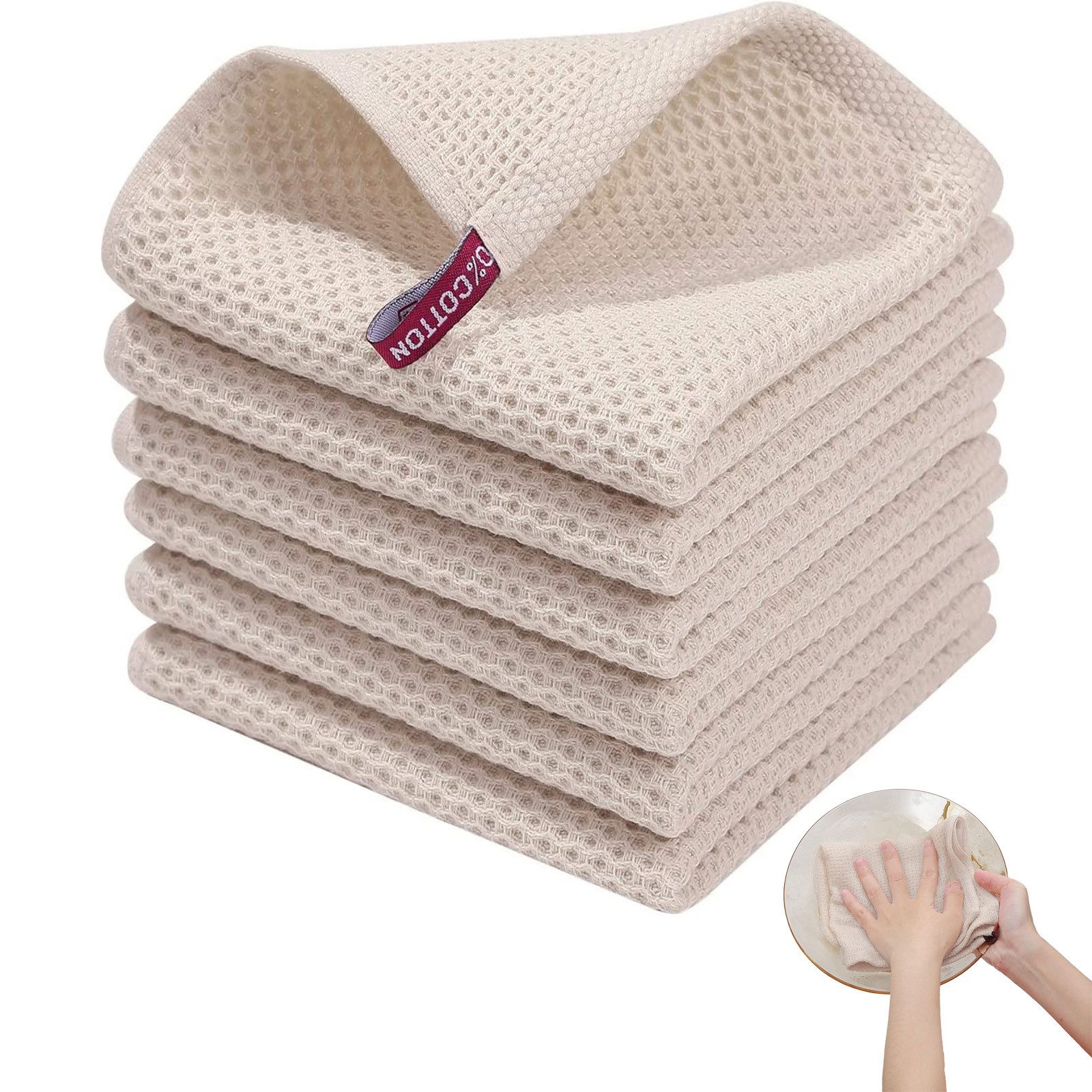 MODFU Geschirrtuch Küchentücher Set Baumwolle Spültuch, (Küchenhandtuch 4er günstig online kaufen