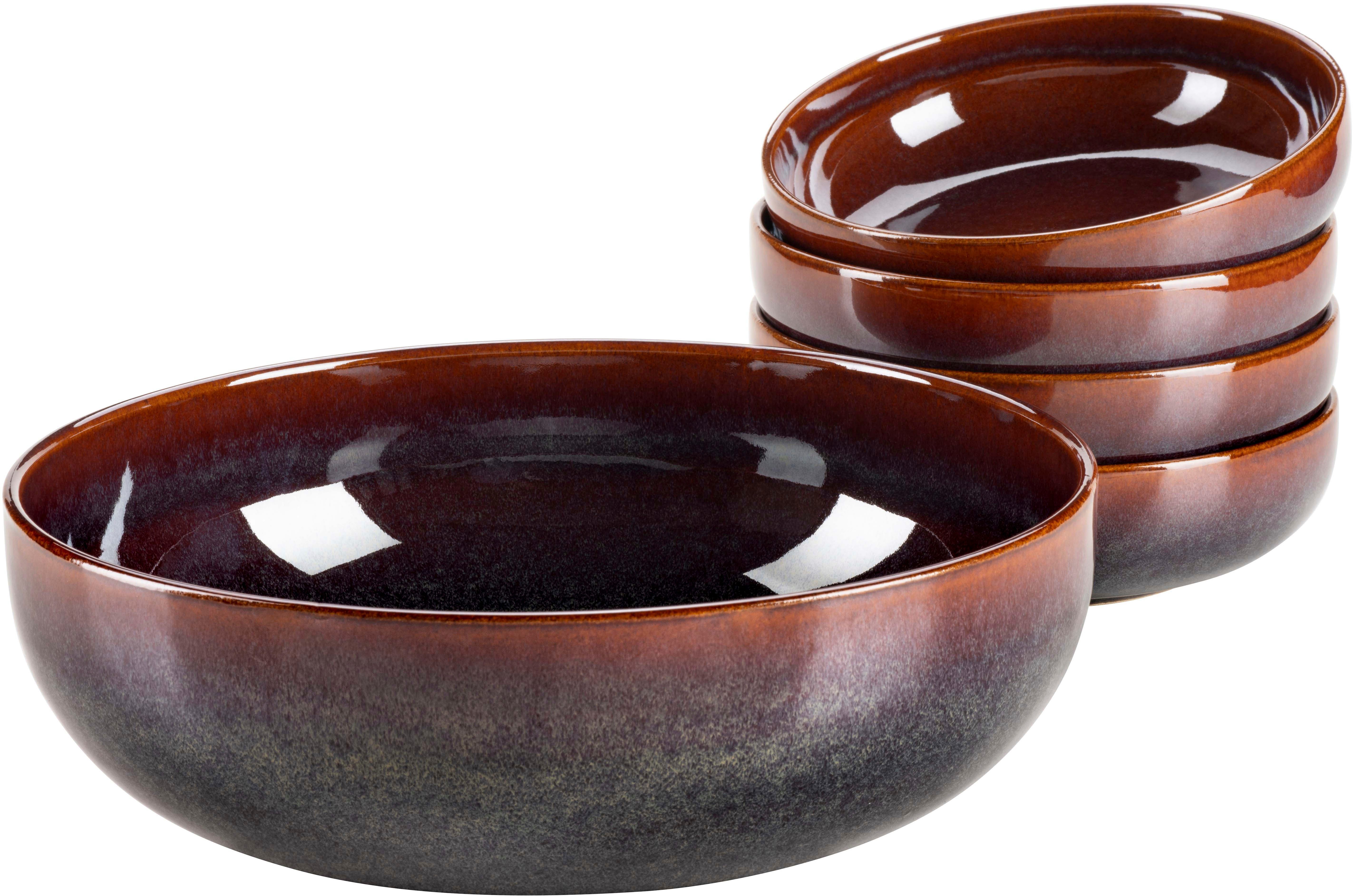 MÄSER Salatschüssel Elina Uno, Salatschüssel-Set, aus Steinzeug, Steinzeug, (5-tlg)