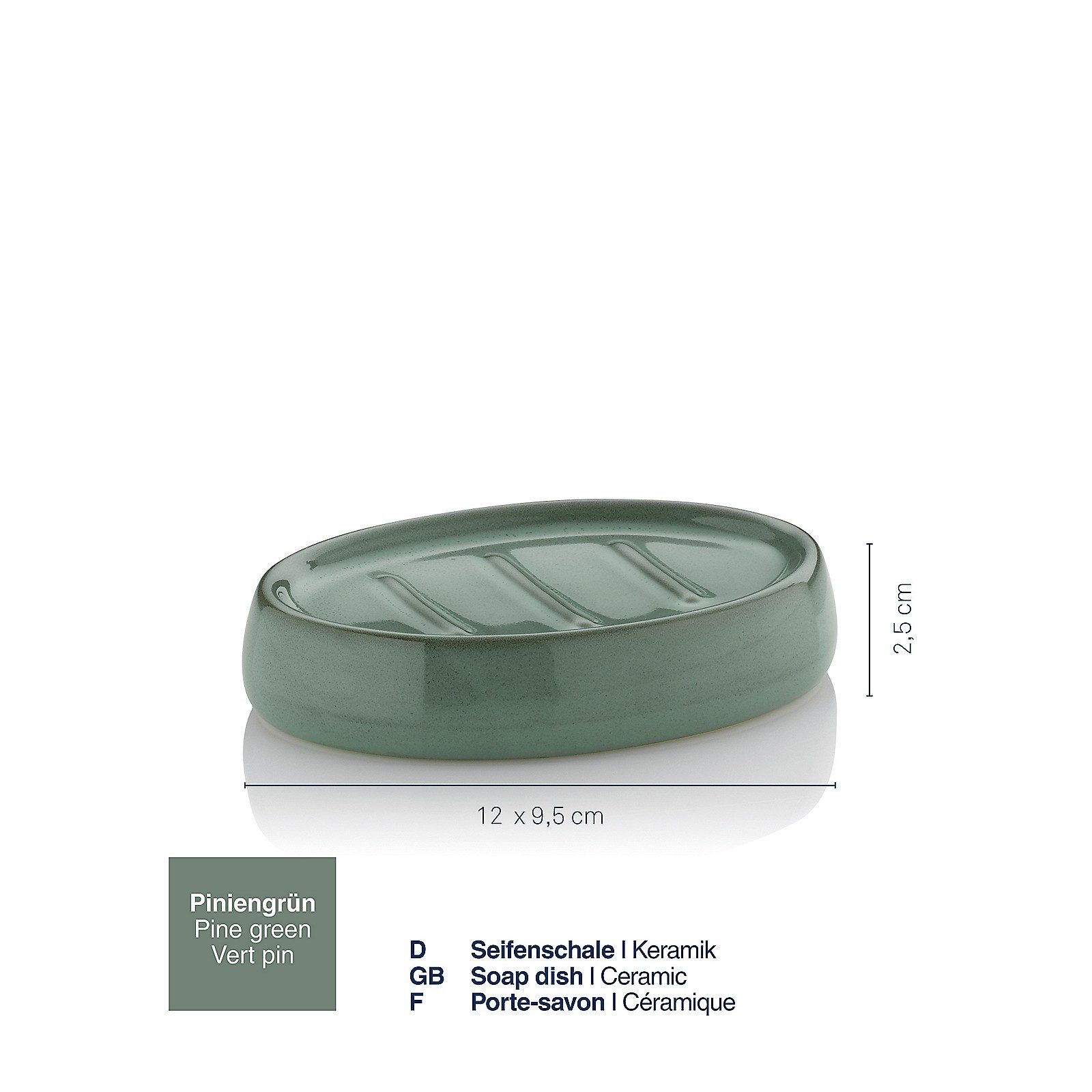 kela Seifenschale Liana, Breite: 9,5 cm, Retro-Look, glänzende Keramik