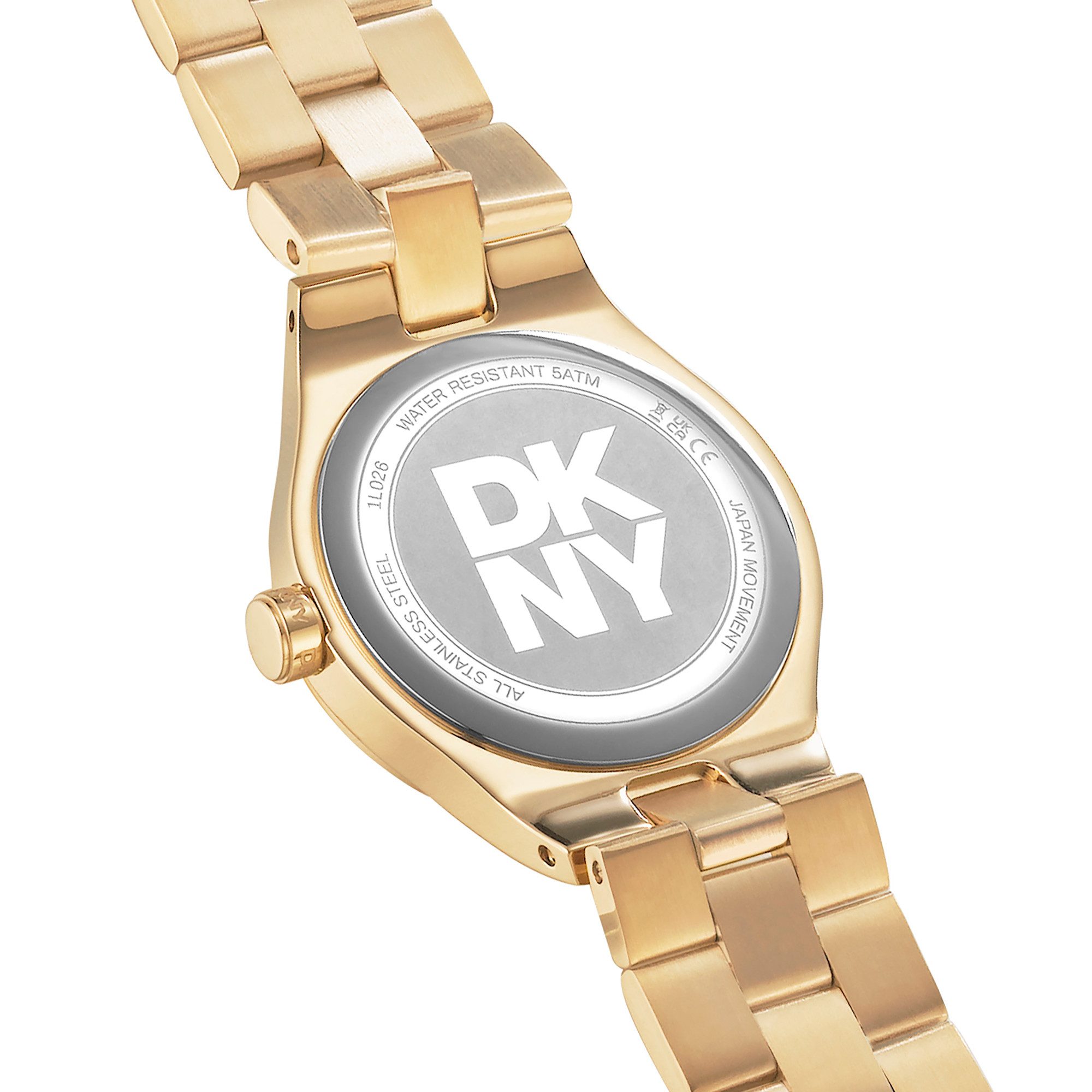 DKNY Quarzuhr Parsons Midi DK1L026M0035, Armbanduhr, Damenuhr, Edelstahlarmband, analog