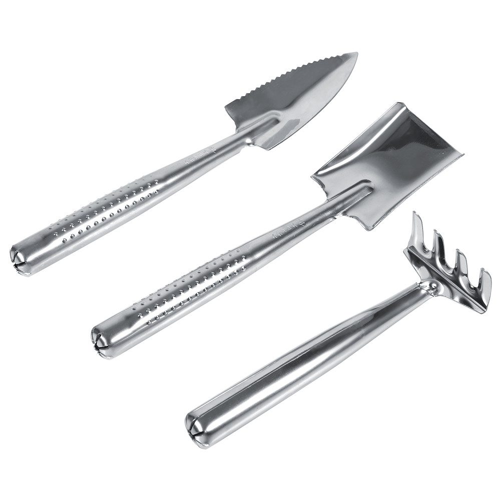 SURFOU Blumenkelle Blumenkelle Pflanzkelle Blumenrechen Drei-teilige Set, (3 St), Edelstahlmaterial, Anti-Rutsch-Design, Geringes Gewicht