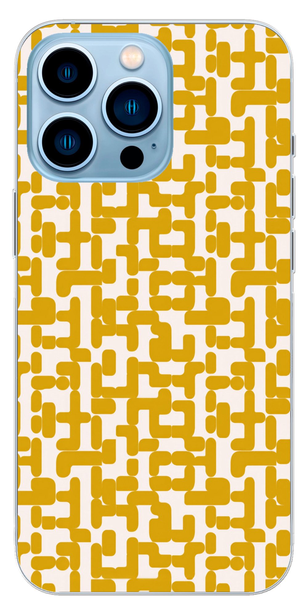 MuchoWow Handyhülle für Apple iPhone 13 Pro Gelb - Beige - Muster, Smartphone-Bumper, Print, Handy Schutzhülle Dünn