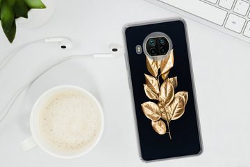 MuchoWow Handyhülle Pflanze - Blätter - Gold - Schwarz - Luxus, Phone Case, Handyhülle Xiaomi Mi 10T Lite, Silikon, Schutzhülle