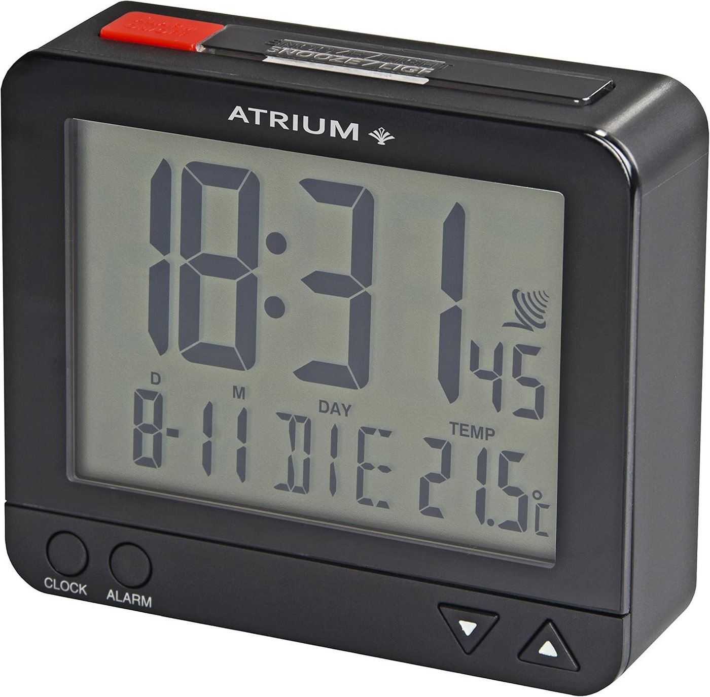 Atrium Funkwecker A760 Snooze Licht Datum Temperaturanzeige Digitalwecker Schlafzimmer