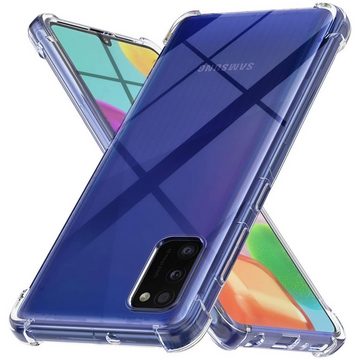 CoolGadget Handyhülle Transparent als 2in1 Schutz Cover Set für das Samsung Galaxy A13 5G 6,5 Zoll, 2x Glas Display Schutz Folie + 1x TPU Case Hülle für Galaxy A13 5G