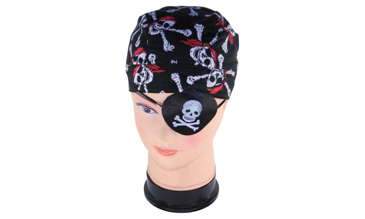 Piraten-Kostüm Augenklappe mit Totenkopf