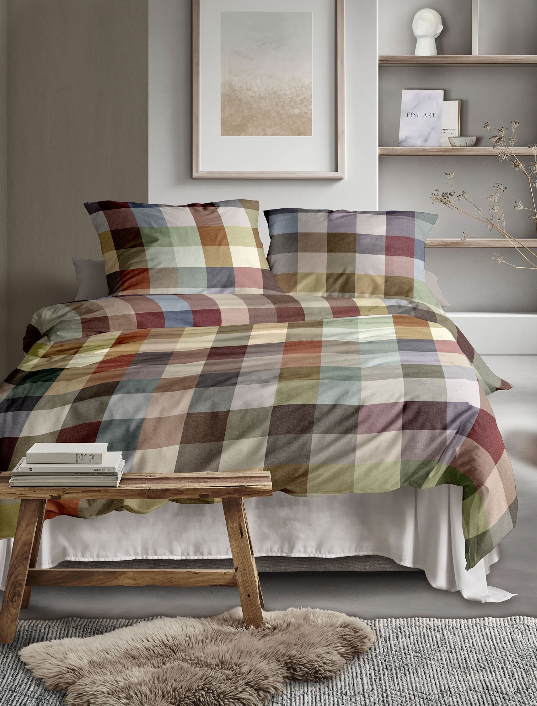 Irisette Bettwäsche Irisette Zobel-J Flausch Cotton Bettwäsche 155x220 Karo günstig online kaufen