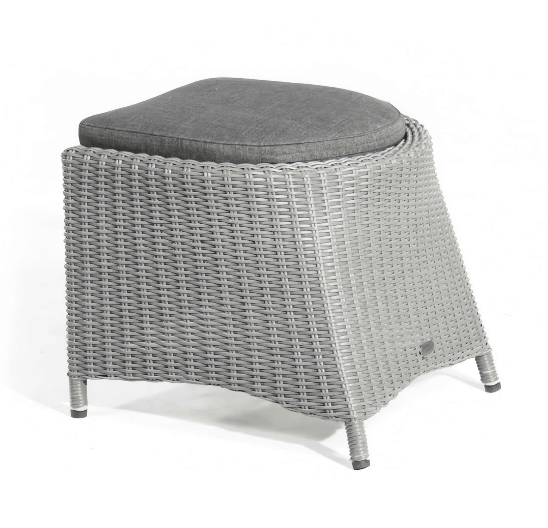 SonnenPartner Gartenlounge-Hocker Fußhocker Para-Plus Alu/Kunststoffgeflecht rustic-vintage ink Kissen