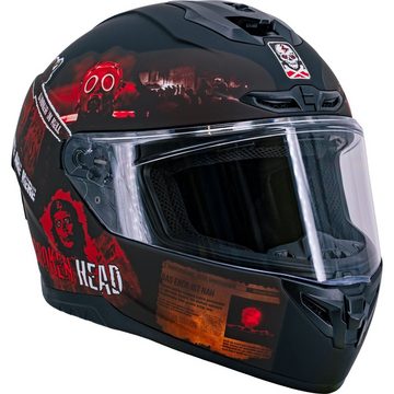 Broken Head Motorradhelm Broken Head Integralhelm Resolution Rot, Mit Symbolen der Revolution!