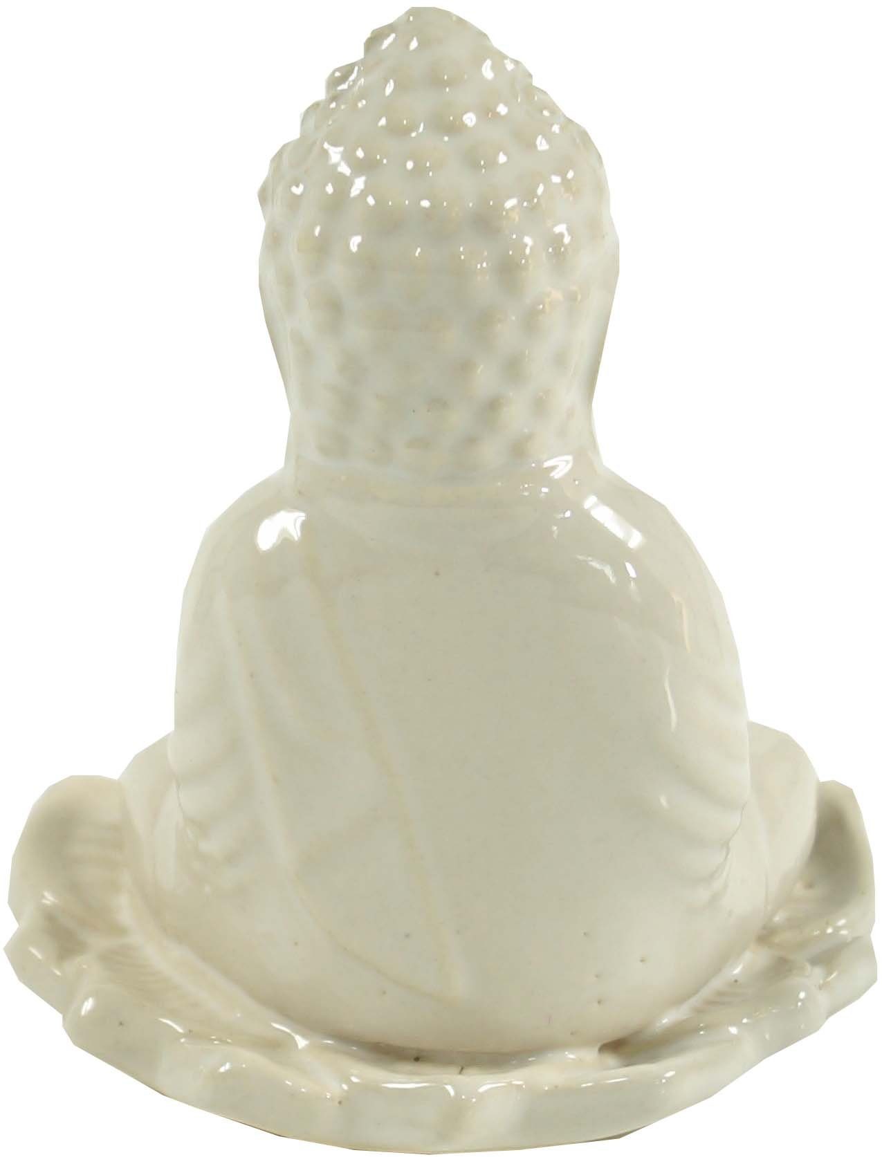 Guru-Shop Räucherstäbchen-Halter Modell -.. weiß Räucherstäbchenhalter aus Buddha 19 Keramik
