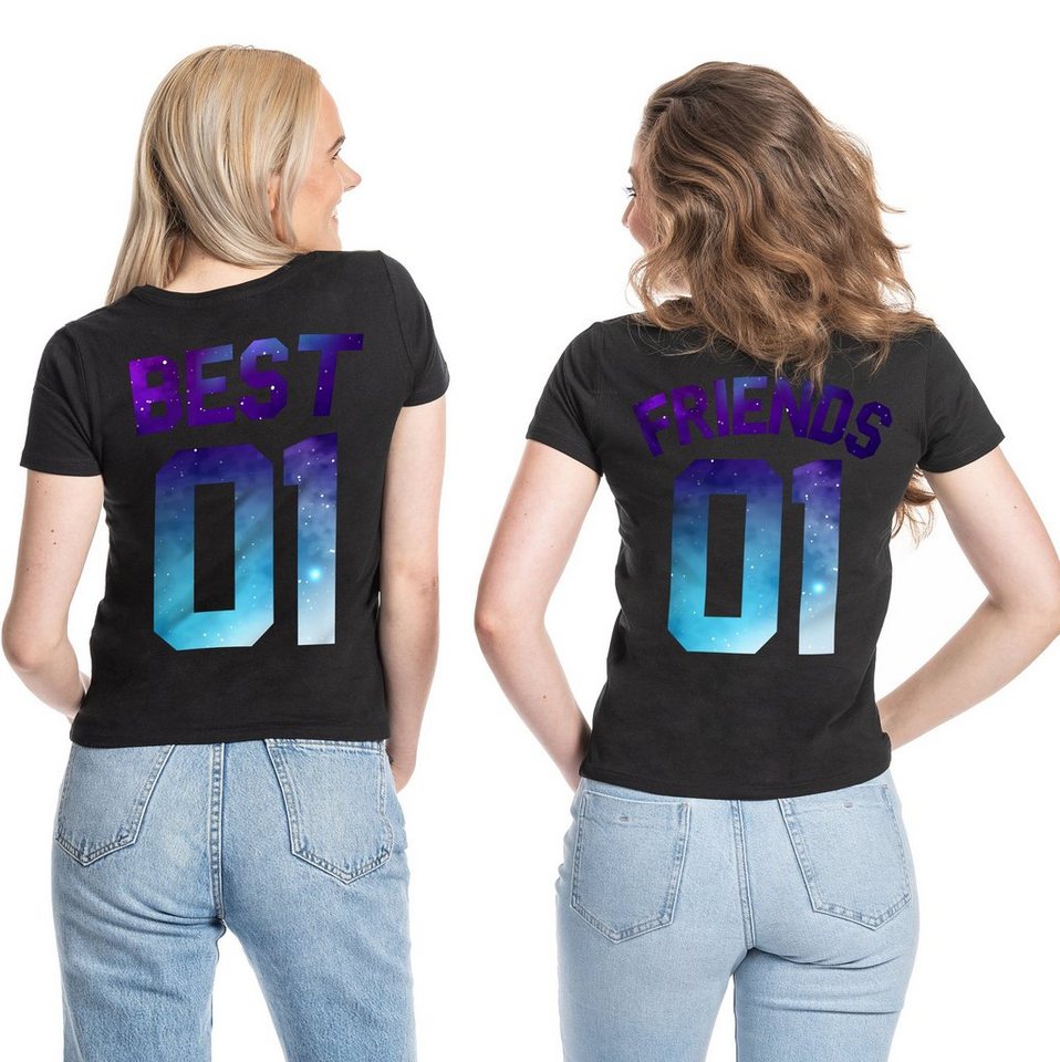 Couples Shop Print-Shirt Best Friends Night Damen T-Shirt Set Beste Freunde  mit modischem Print
