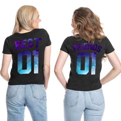Couples Shop Print-Shirt Best Friends Night Damen T-Shirt Set Beste Freunde mit modischem Print
