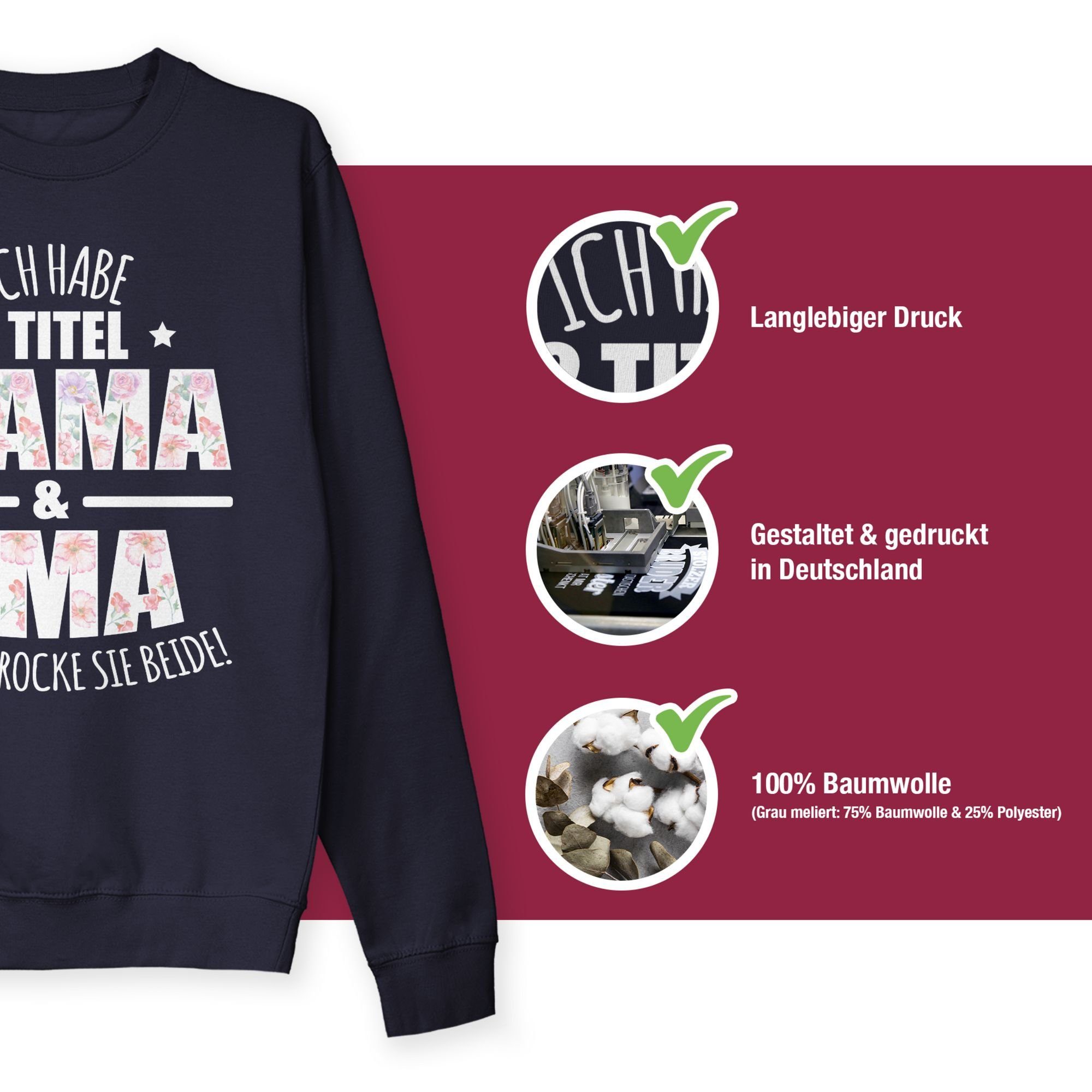 (1-tlg) Titel 2 & Dunkelblau Großmutter Oma - Oma Omi 1 Geschenk Sweatshirt Mama Shirtracer Habe
