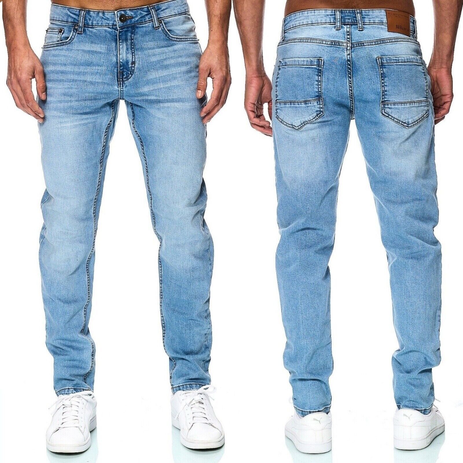 iKENNAS 5-Pocket-Jeans Herren Jeans Hose regulär Fit (7005 jeans) Hellblau W32/L32