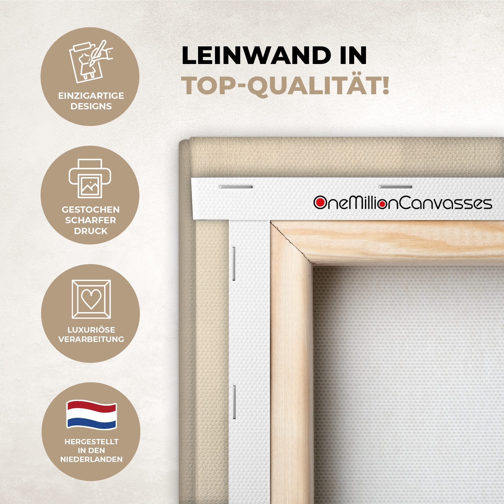 OneMillionCanvasses® Leinwandbild Kreise - Schatten - Abstrakt, Fotodruck (1 St), Leinwand Canvas Wandbild, Wanddekoration 20x30 cm