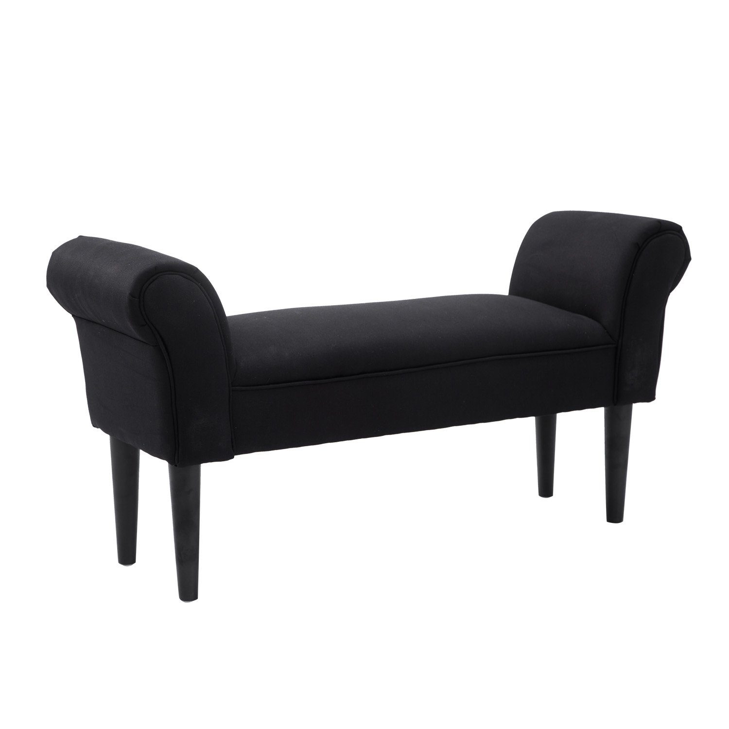 HOMCOM Polsterbank Flurbank für Schlafzimmer (Bettbank, 1-St., Sitzottomane), Schwarz, 102 x 36 x 51 cm
