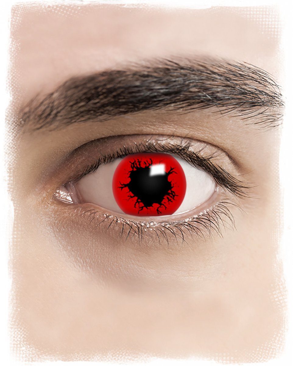 Horror-Shop Farblinsen Red Apokalypse Crazy Halloween Kontaktlinsen