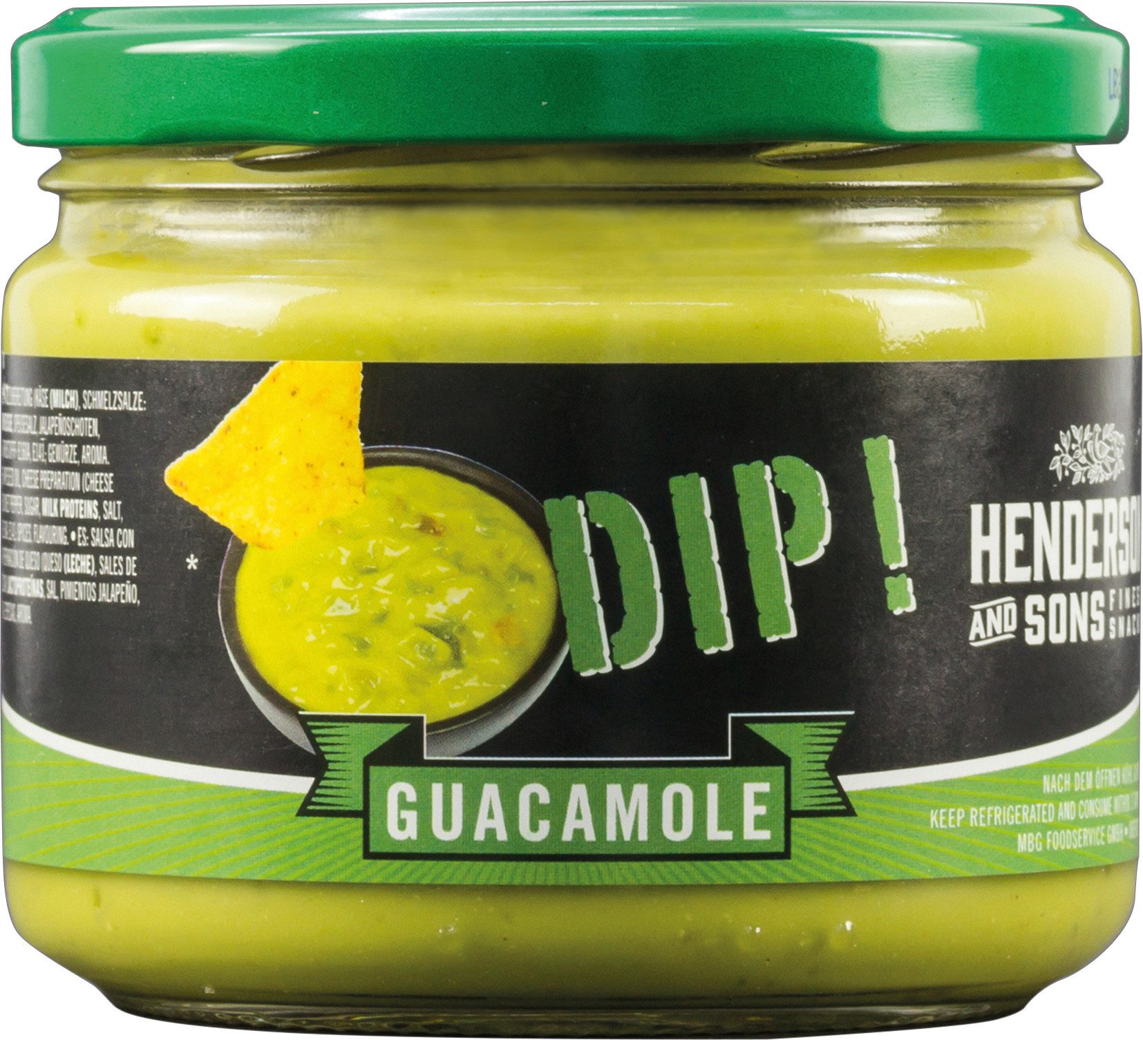 HENDERSON & SONS Dip, Henderson Sons Guacamole Dip grün cremig pikant im Glas 300g