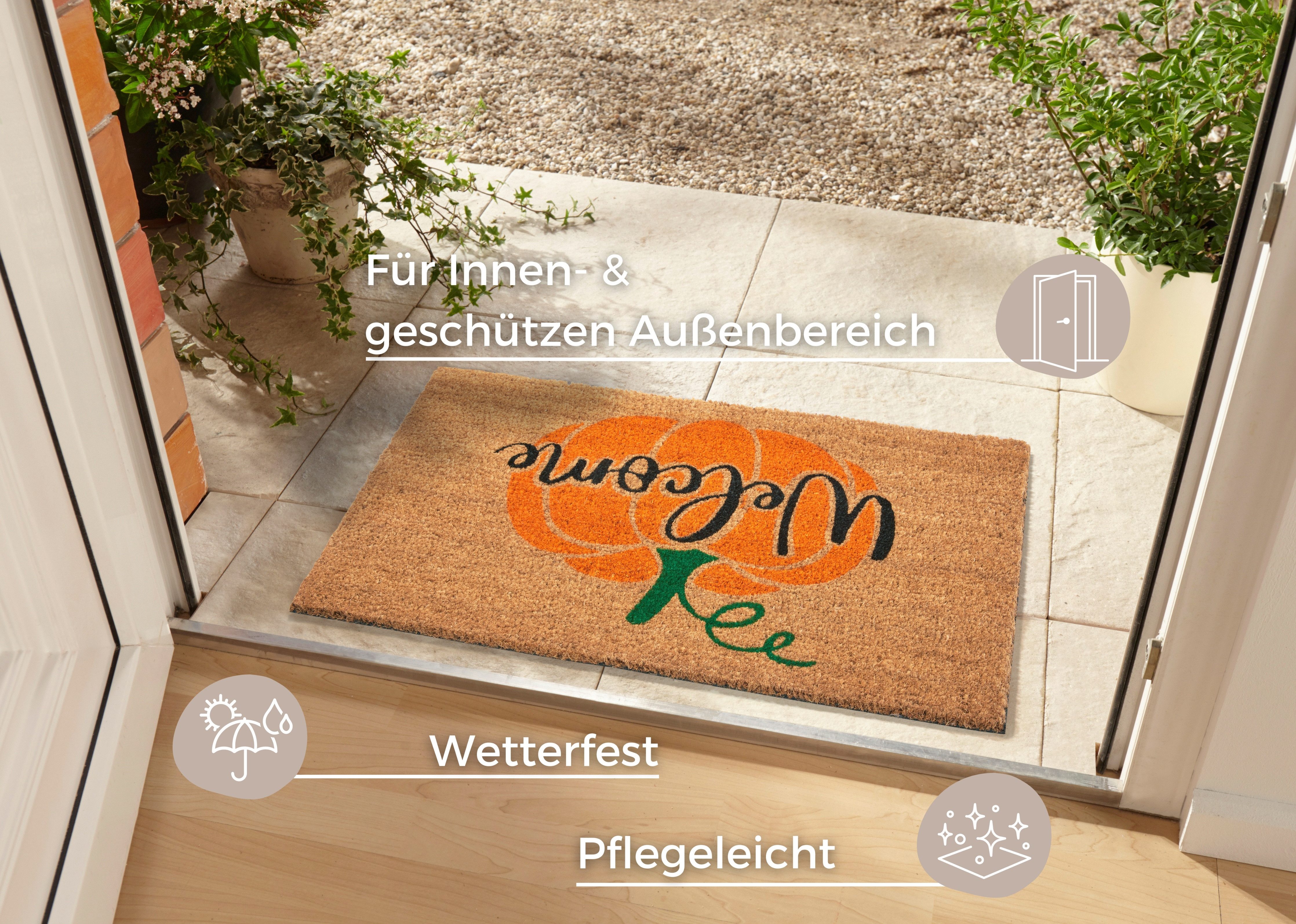 HANSE Home Fußmatte "Mix Mats Kokos Welcome Pumpkin, Türmatte" rechteckig 1 günstig online kaufen