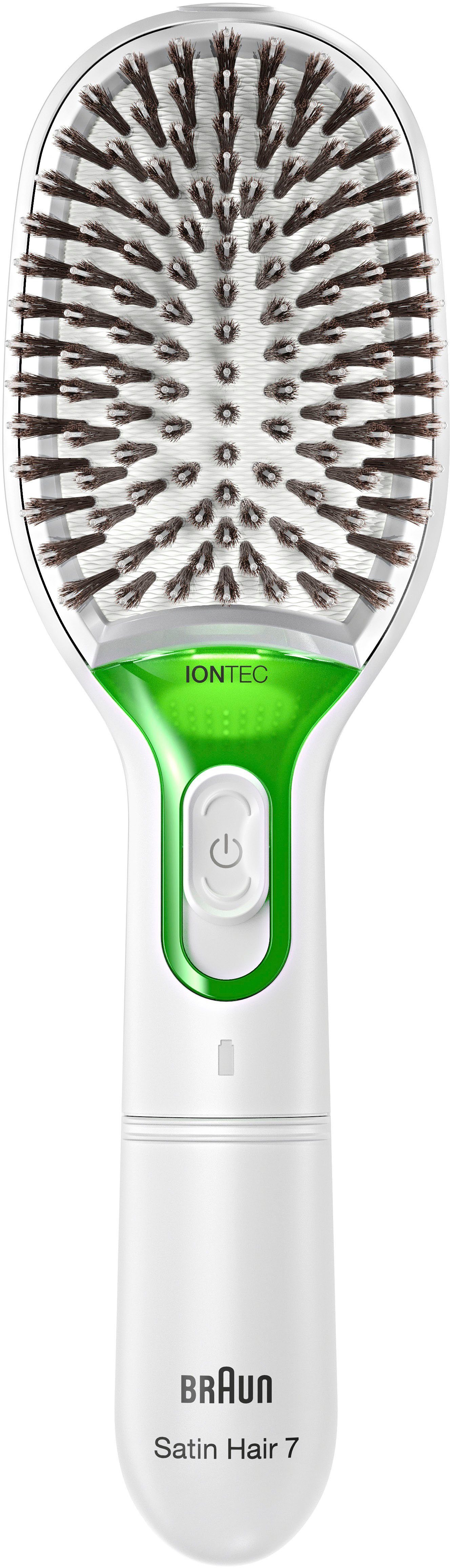 Braun Elektrohaarbürste 7 IONTEC Technologie Satin Naturborsten Bürste mit und Hair