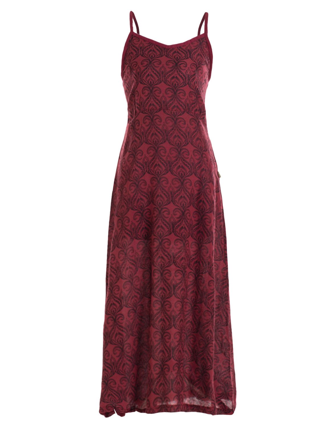 Vishes Sommerkleid Langes Kleid Baumwolle Ornament Print Spaghettiträger Alternative Mode, Boho, Hippie, Ethno, Festival