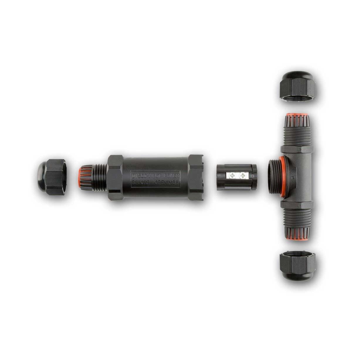 Goobay Kabelverbinder-Sortiment Kabelmuffe wasserdicht IP68 230V T-Verbinder 3-pol