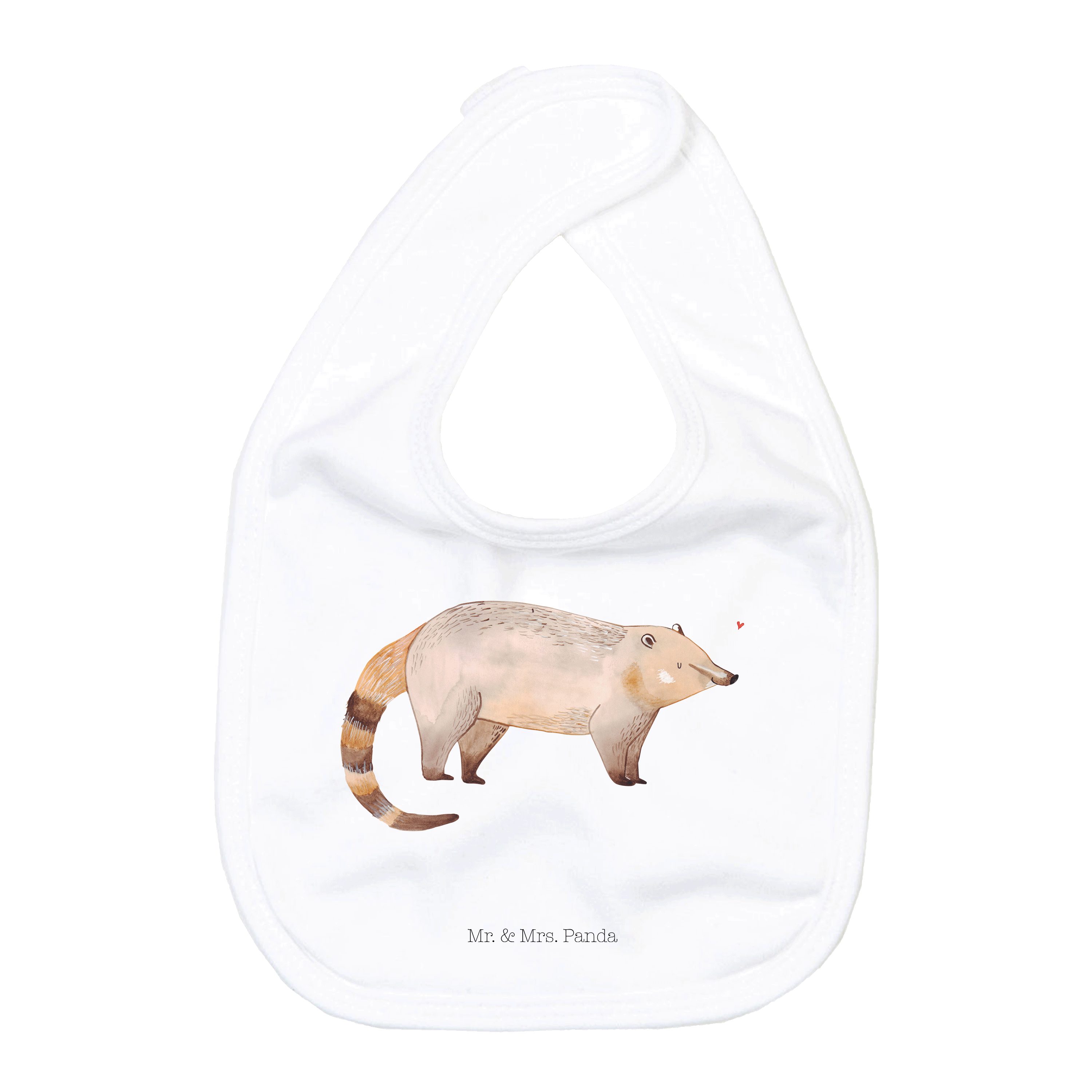 Tragetuch Nasenbär - Weiß - Geschenk, Sabberlätzchen, Baby, Rüsselbär, Nasenbär