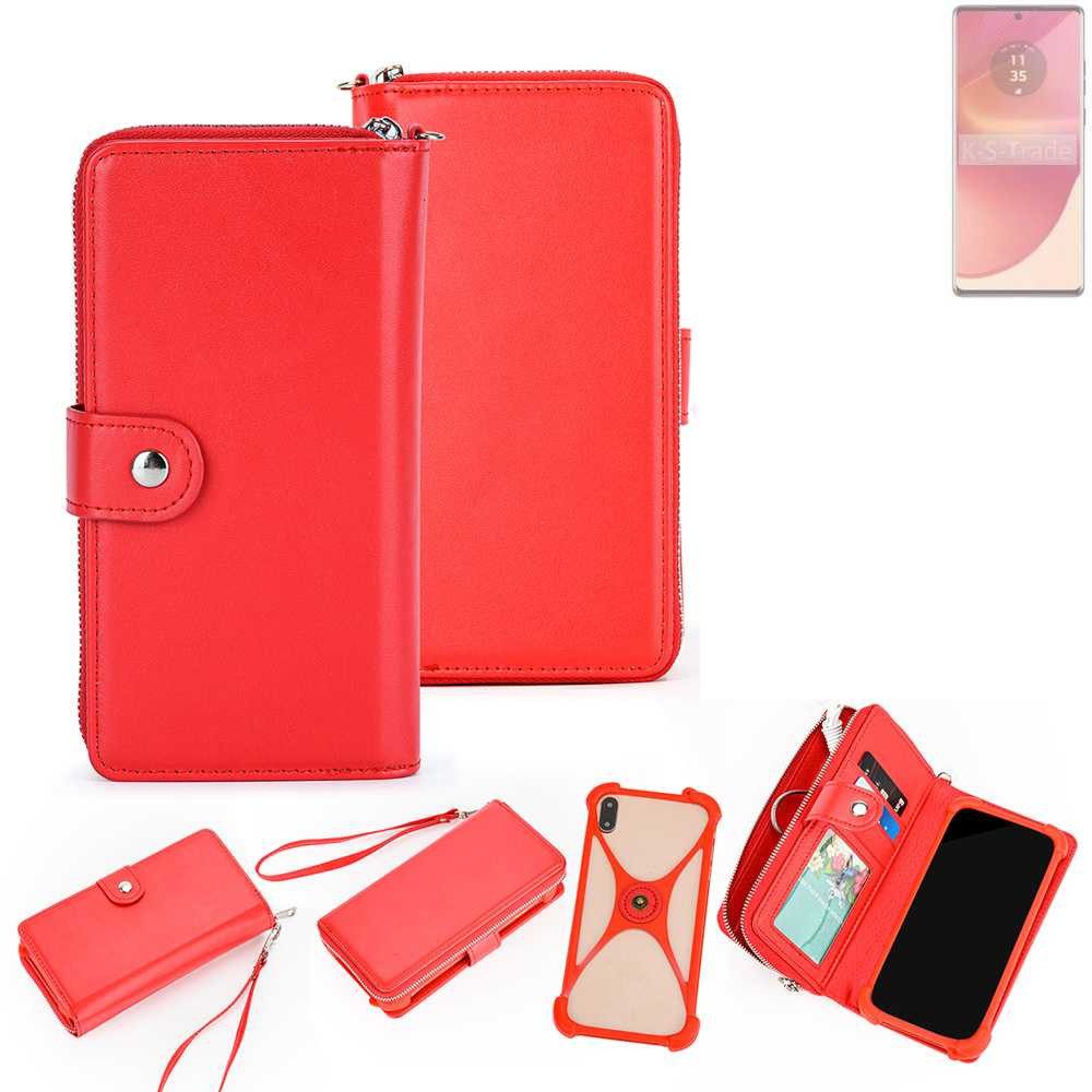 K-S-Trade Handyhülle für Motorola Edge 50 Fusion, 2in1 Schutzhülle Portemonnee Handyhülle mit Bumper Hülle Case