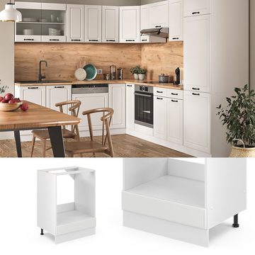 Vicco Herdumbauschrank Küchenunterschrank R-Line 60 cm Weiß Weiß Landhaus