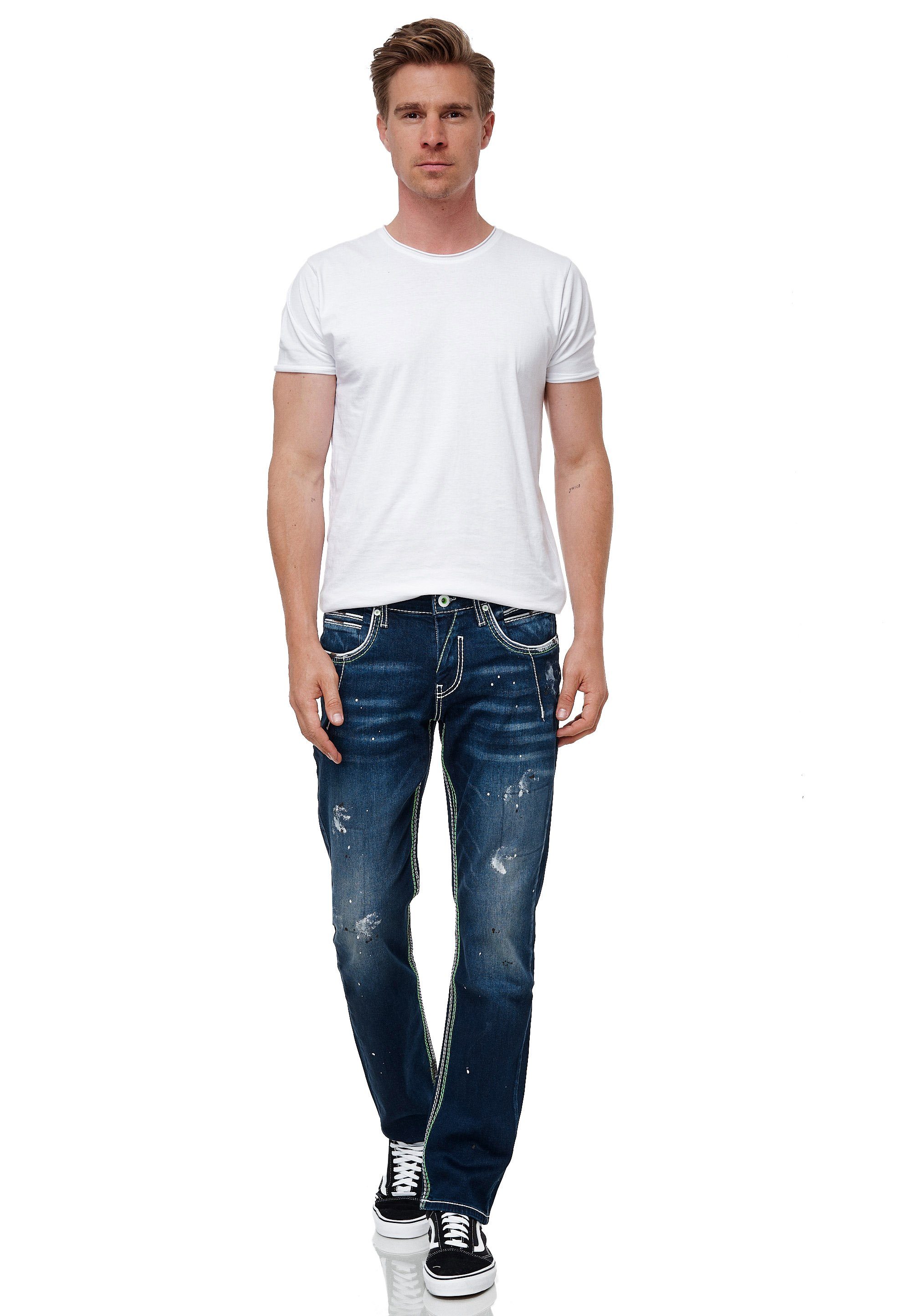 Ziernähten Neal Rusty kontrastierenden Straight-Jeans mit