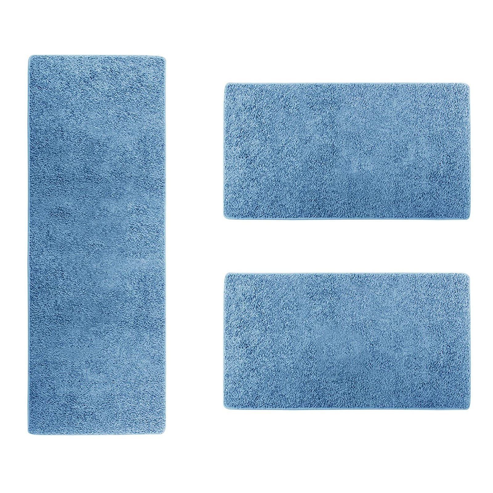 Floordirekt Hochflor-Bettumrandung Barcelona Hellblau, 3 Größen, günstig online kaufen