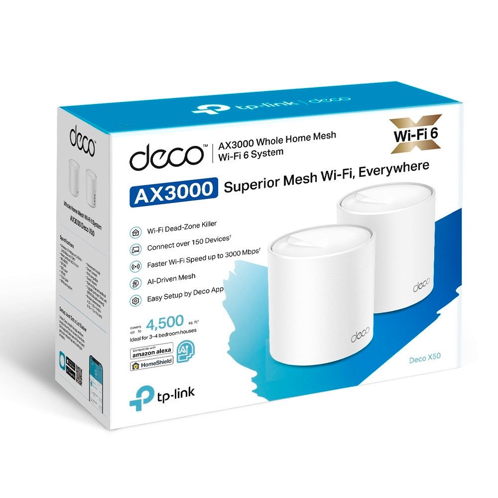 tp-link Deco X50(2-pack) AX3000 Whole Home Mesh Wi-Fi 6 System Access Point