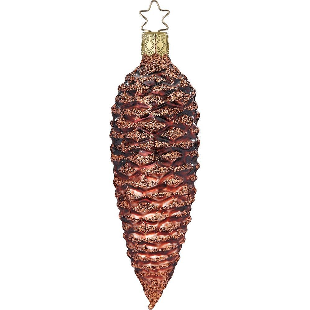INGE-GLAS® Christbaumschmuck, Christbaumschmuck Glas Zapfen 13,5cm Braun günstig online kaufen