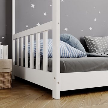 Livinity® Kinderbett Hausbett FREDERICKE Weiß