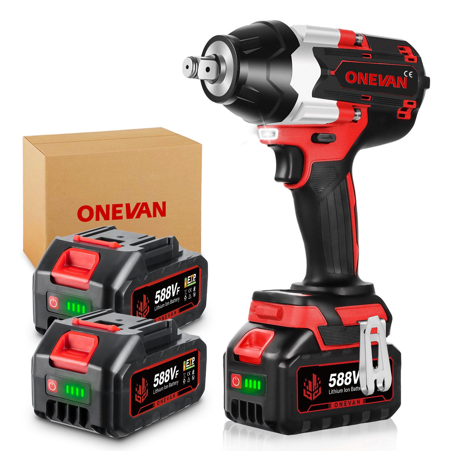 ONEVAN Akku-Schlagschrauber 1800Nm Bürstenloser Schlagschrauber, mit 2x Lit günstig online kaufen