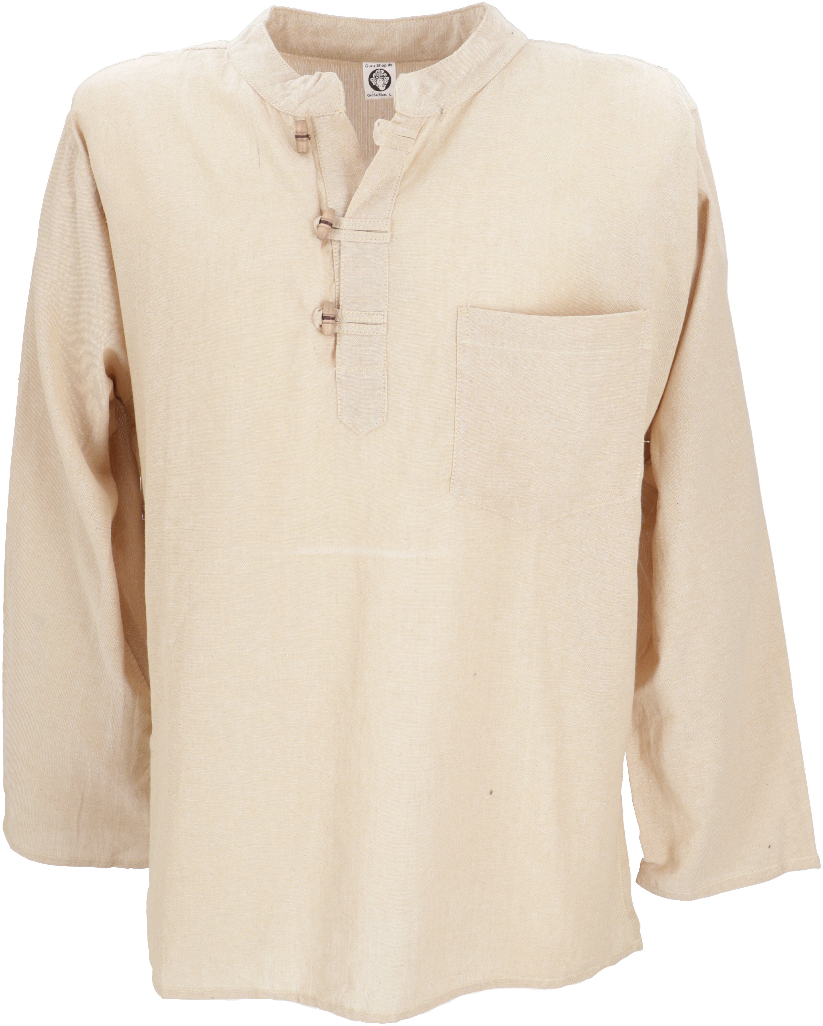 Guru-Shop Hemd & Shirt Nepal Fischerhemd, Goa Hippie Hemd, Yogahemd,.. Ethno Style, alternative Bekleidung