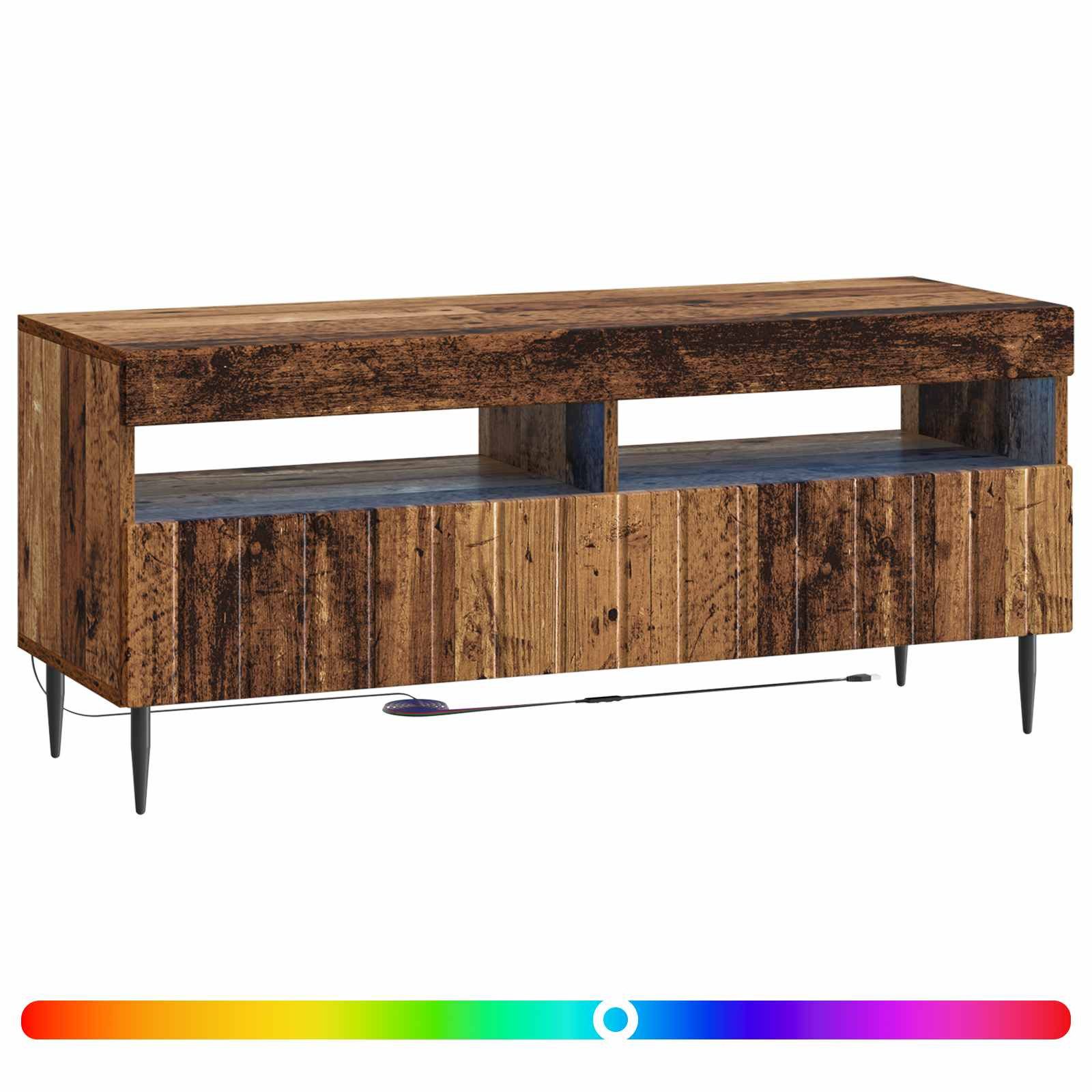 vidaXL TV-Schrank LED-TV-Schrank Altholz Holzwerkstoff