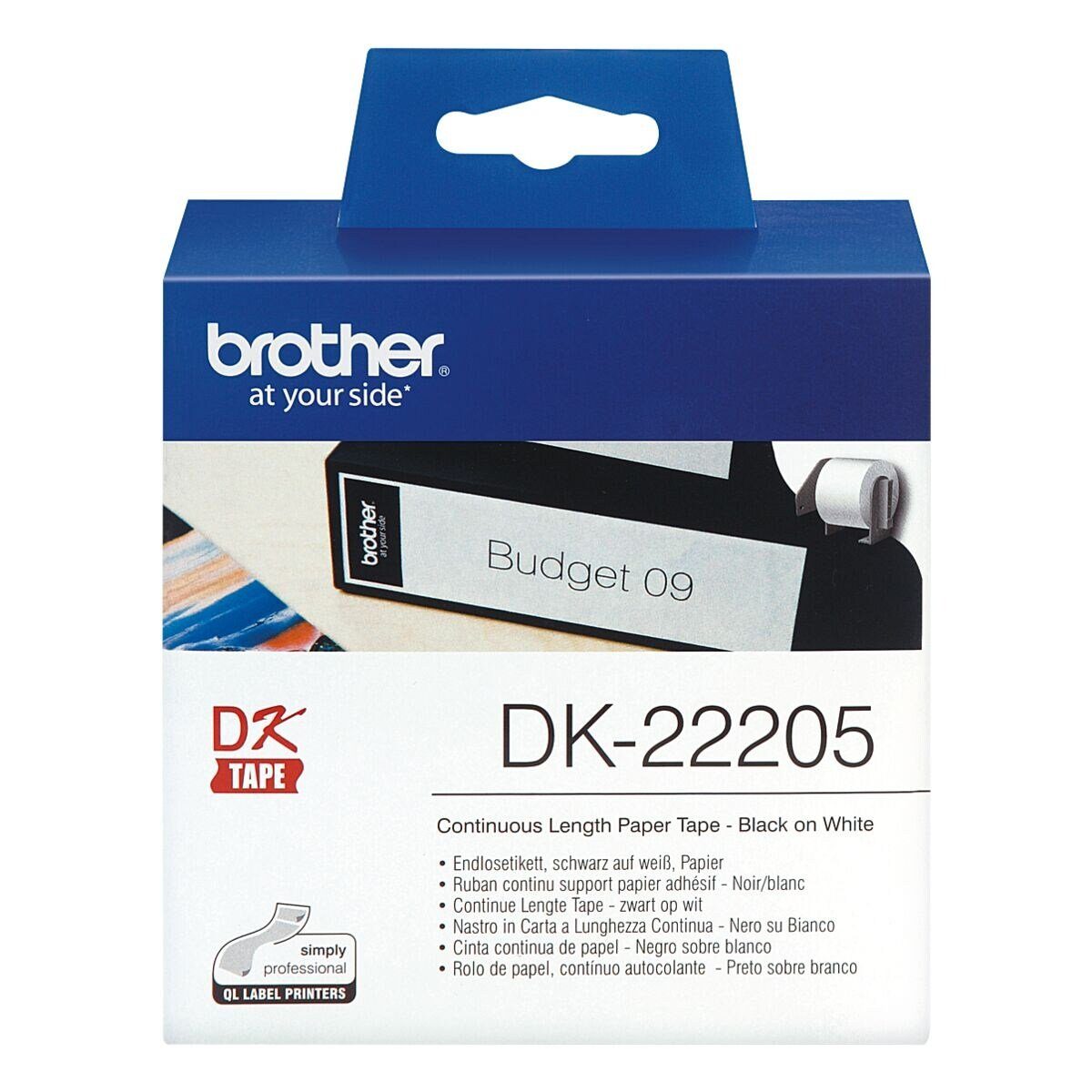 Brother Thermorolle DK-22205, Endlosrolle B/L 62 mm/30,48 m